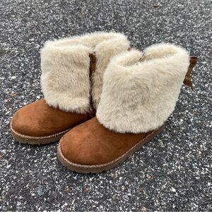 Cozy Brown and Cream Kids Boots